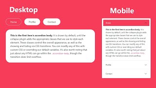 Responsive Tabs to accordion using html css and bootstrap | Bootstrap Tab to Accordion