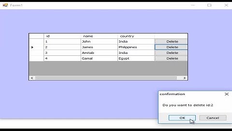 Visual Basic .net: Delete Rows from DataGridView and Database in VB.net