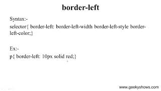 border left in CSS (Hindi)