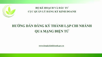Hướng dẫn đăng ký thành lập chi nhánh qua mạng điện tử