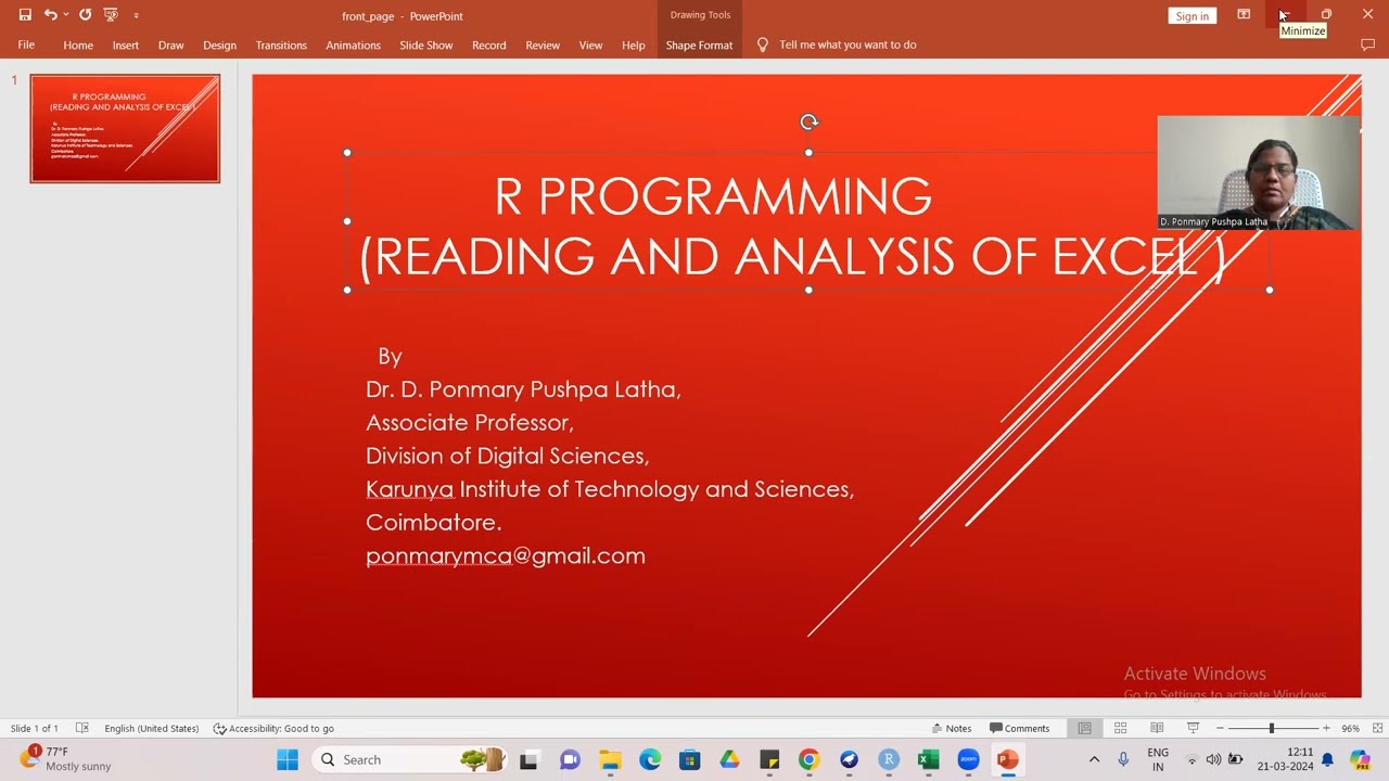 Reading and Analysis of Excel Using R Programming
