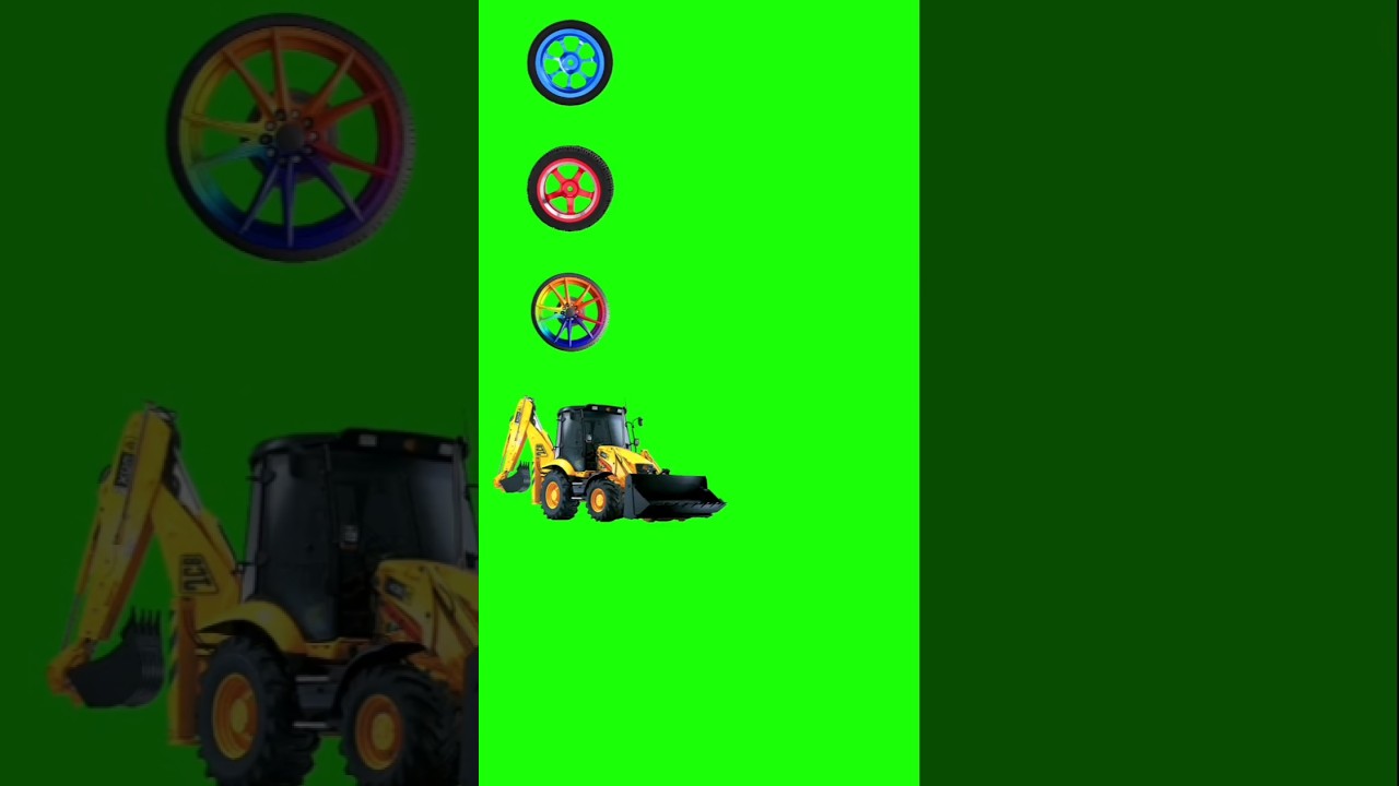 Colorful Tyres To Jcb, Tractor, Bus, Truck, Funny Vfx Magic Video, 