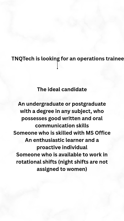 TNQ Hiring Freshers