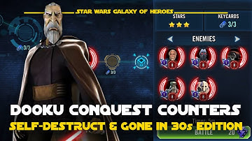 Counter Count Dooku Separatists in Conquest with Self-destruct & Gone in 30s Data Disk Set | SWGOH