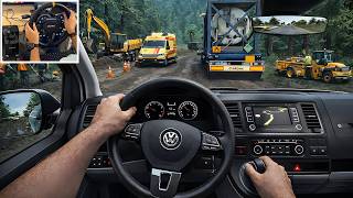 Crazy off road Drive with Volkswagen Transporter T5 through narrow road - Euro Truck Simulator 2 screenshot 4