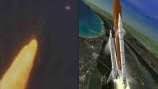 ORBITER-Space Shuttle Launch- Real Vs Orbiter Sim-Split video