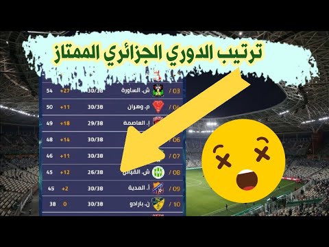 ترتيب الدوري الجزائري الممتاز اليوم ترتيب شبيبة القبائل في الدوري الجزائري اليوم