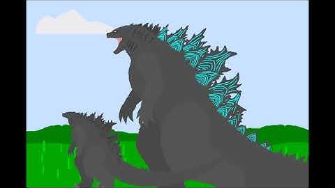 Godzilla and Godzilla Junior Atomic Breath Practice  PIVOT ANIMATOR