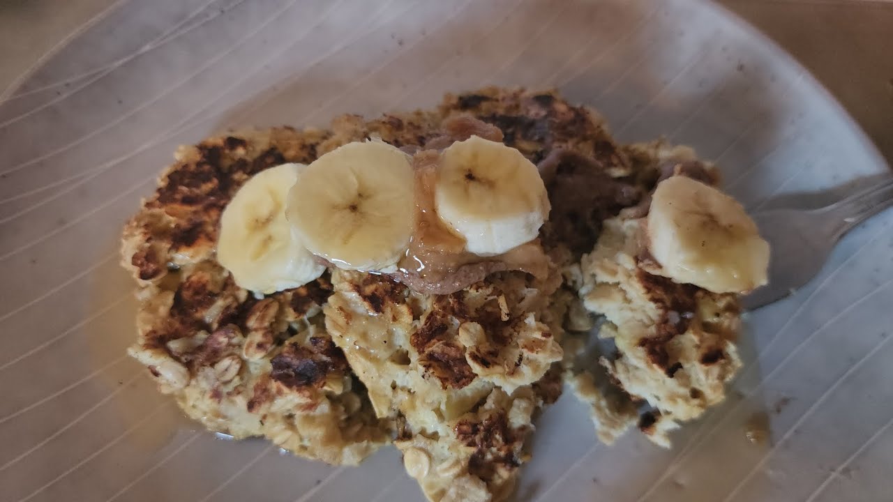 Breakfast today, Banana Oat Pancake topped with my Pecan Butter and ...