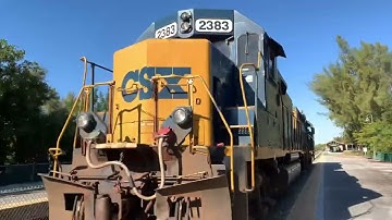 CSX local with road-slug set At Deerfield Beach Station.
