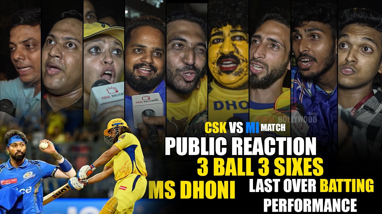 Ms Dhoni 3 Ball 3 Sixes to MI Captain Hardik Pandya | Public Gone CRAZY Reaction | MI vs CSK