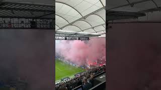 Eintracht Frankfurt vs Stuttgart Massive Pyro Show in the Stadium 🔥