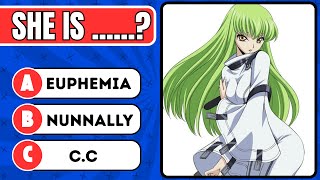 Code Geass: Lelouch of the Rebellion Anime Quiz 99% Fail