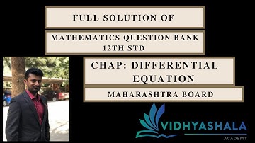 Question Bank Solution | Chap - 6 (Differential Equation) | Class 12 | MAHA Board | 2021| Part 2 |