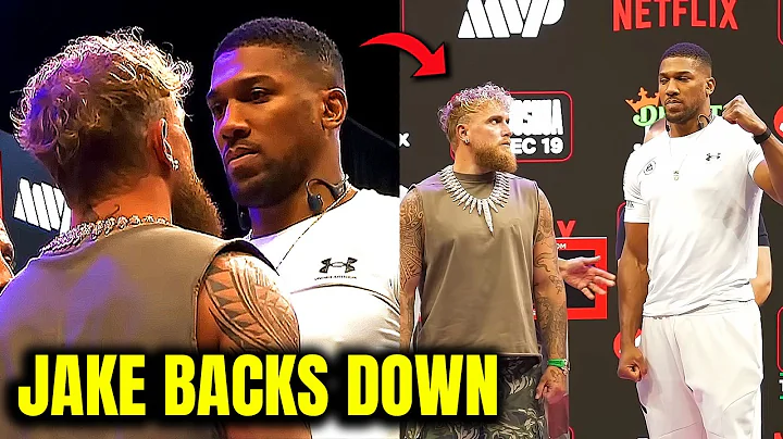 Jake Paul Tries To INTIMIDATE Anthony Joshua & Gets SCARED *FACE OFF*