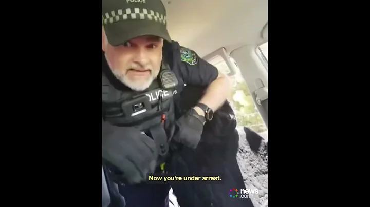 Wild moment cops smash in a 'sovereign citizen's' car