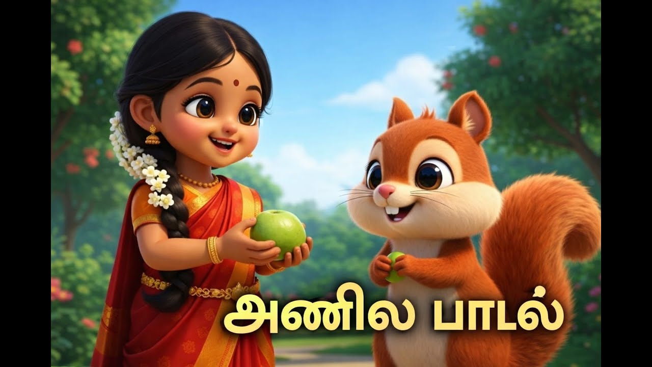 அணில் பாடல்  , squirrel ( Anil ) song - Ping Pong -Tamil - kids -kids song - kids rhymes