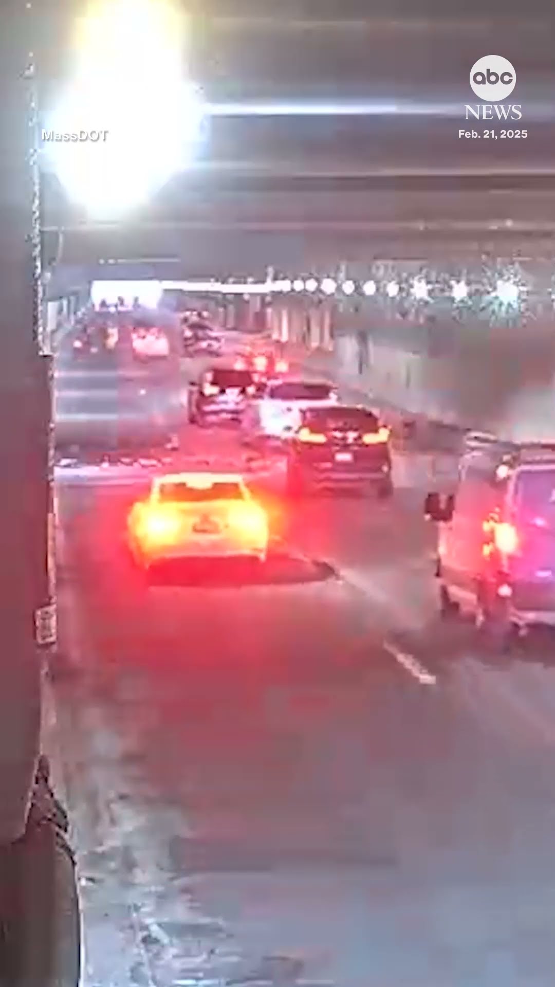 Concrete falls inside Boston tunnel, damaging vehicles