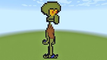 How To Build Squidward Tentacles from Spongebob Squarepants Pixel Art In Minecraft