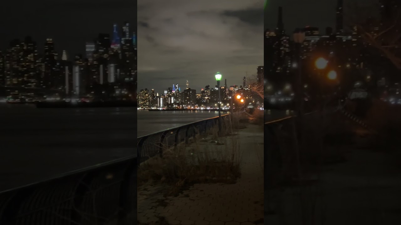 View from uptown, New York City boardwalk ruins with the view to Randall’s island Circus Ole