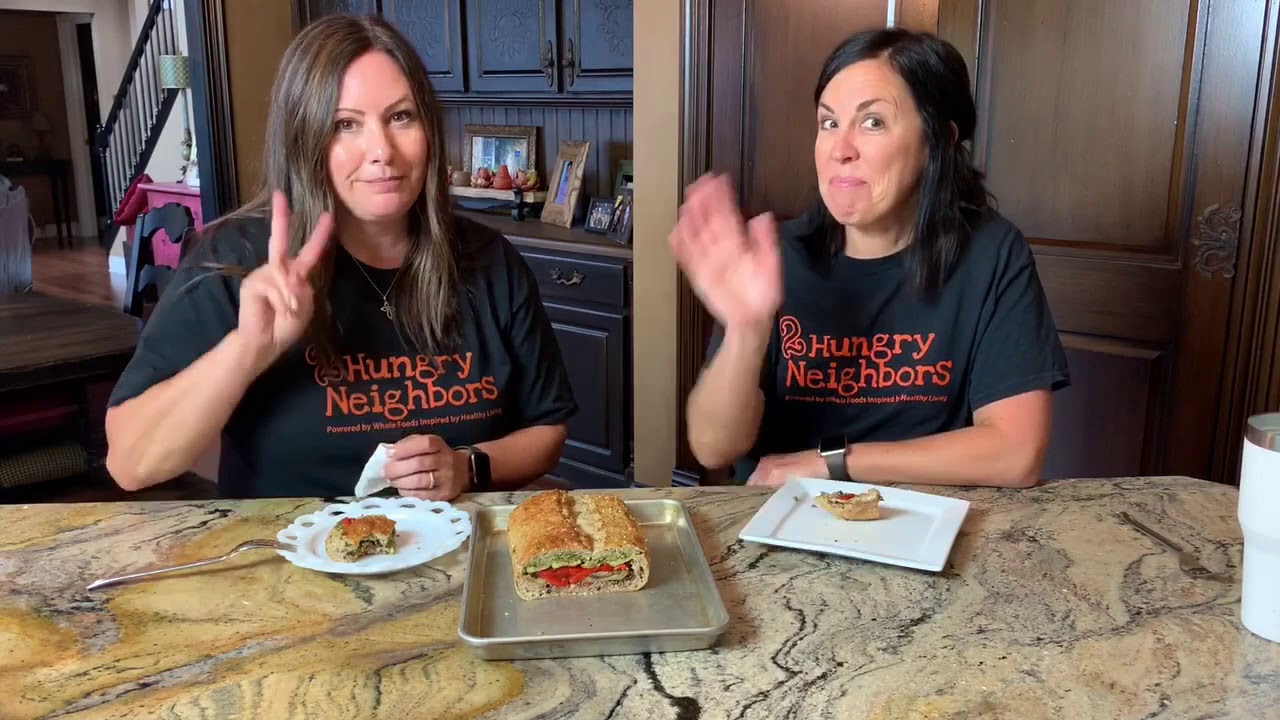 Roasted vegetable panini sandwich with feta cheese