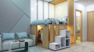 MAXIMIZING SPACE IN A TINY APARTMENT 188sqft | 17.5sqm MICRO APARTMENT TOUR | NEVER TOO SMALL