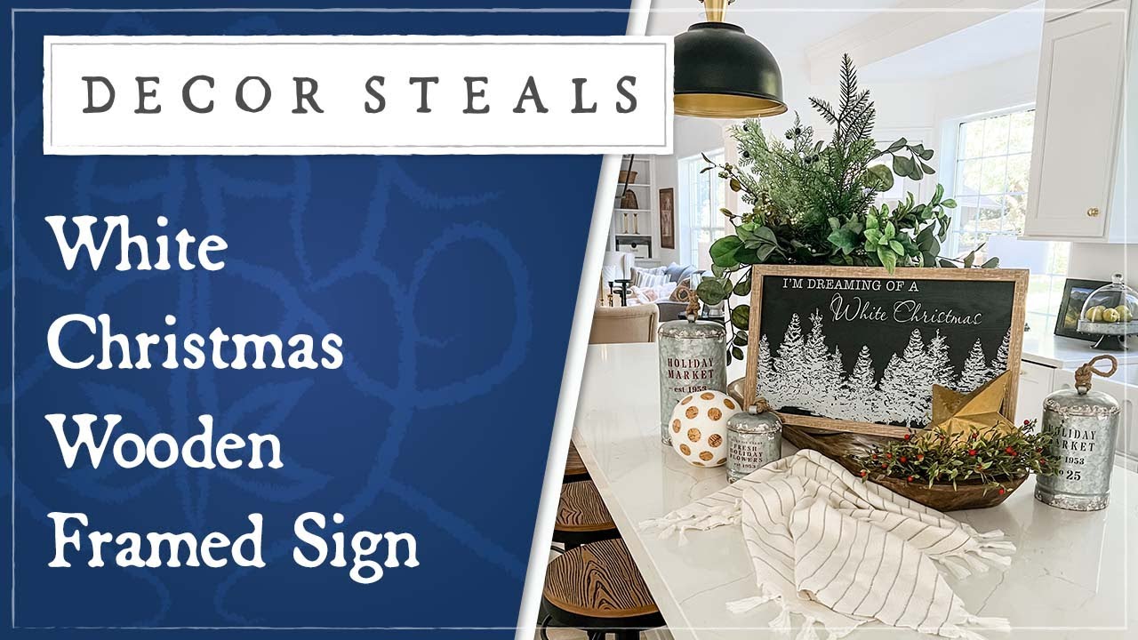 Decor Steals' White Christmas Wooden Framed Sign