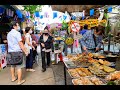 [4K] 2020 "Wang Lang Market" local street food walk from Pier, Bangkok