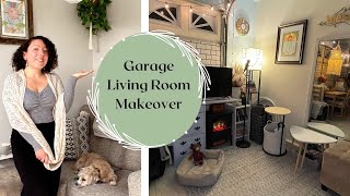 Garage living room makeover tour