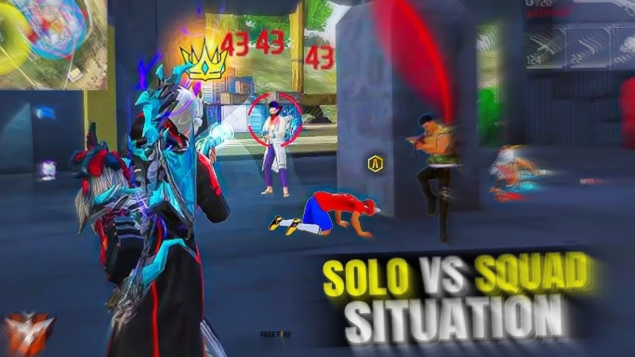 Free Fire Solo Vs Squad Full Gameplay - YouTube