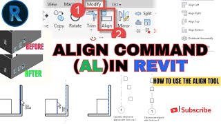 How to use the Aling tools (Align Command AL) in Revit #aeccad #architecture