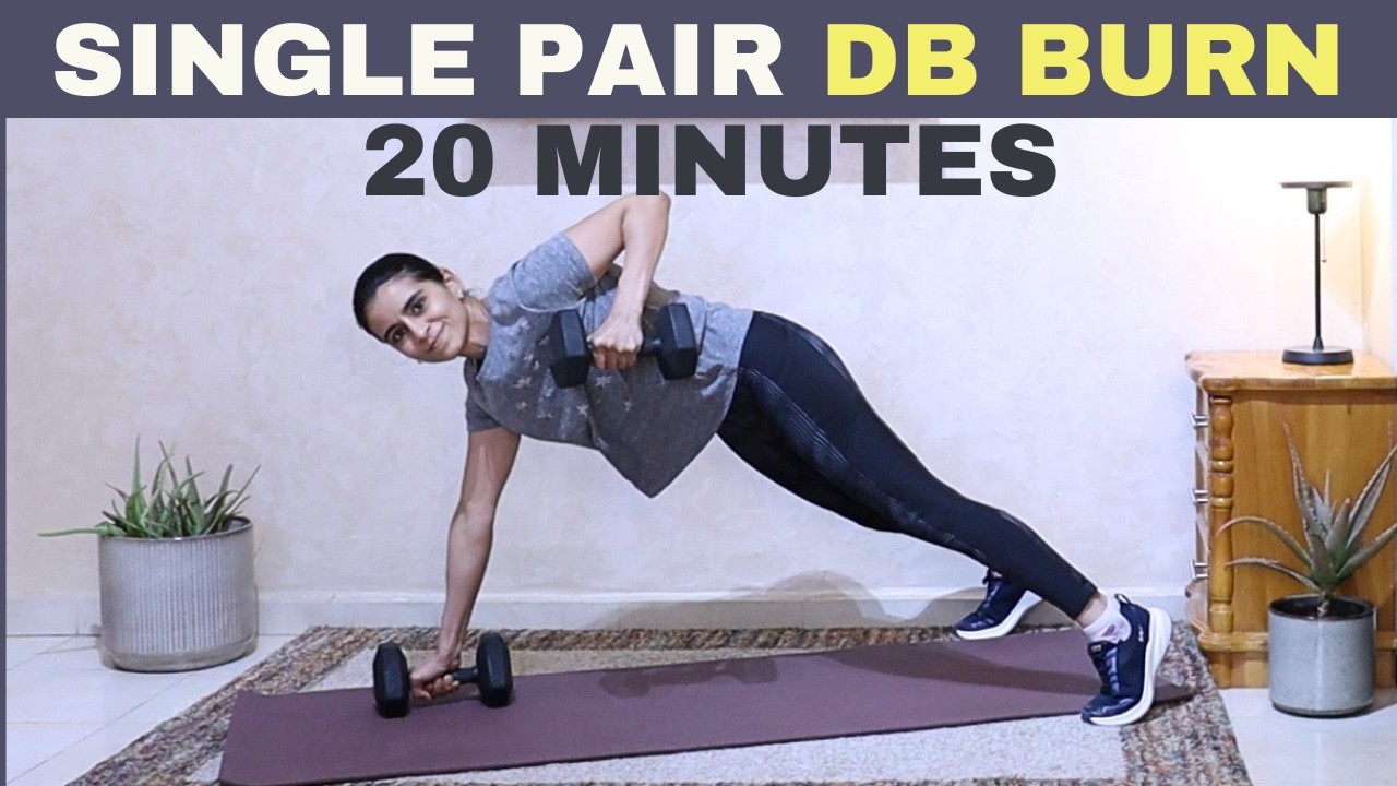 20 MIN Full Body Dumbbell Workout | No Repeat | 1 Pair | Strength ...