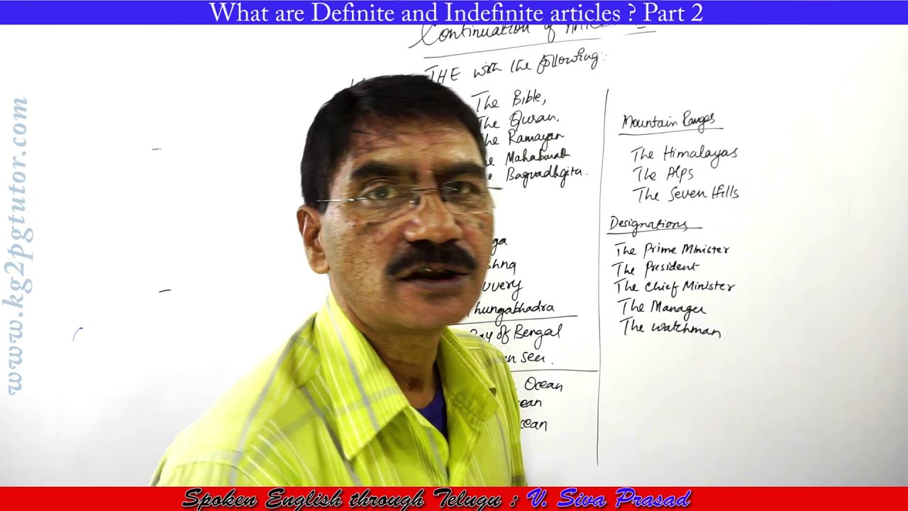 What Are Definite And Indefinite Articles Through Telugu Part 2 YouTube