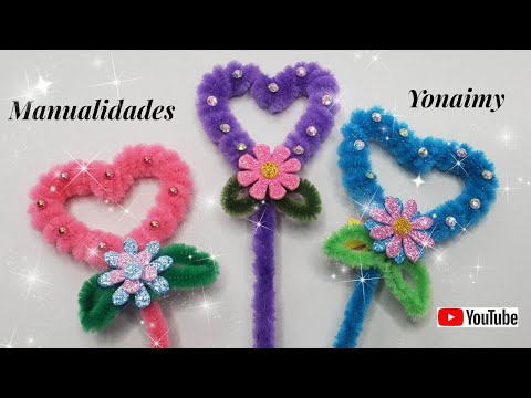 LARGE HEARTS OF SPIRALS MADE WITH PIPE CLEANER HEARTS.