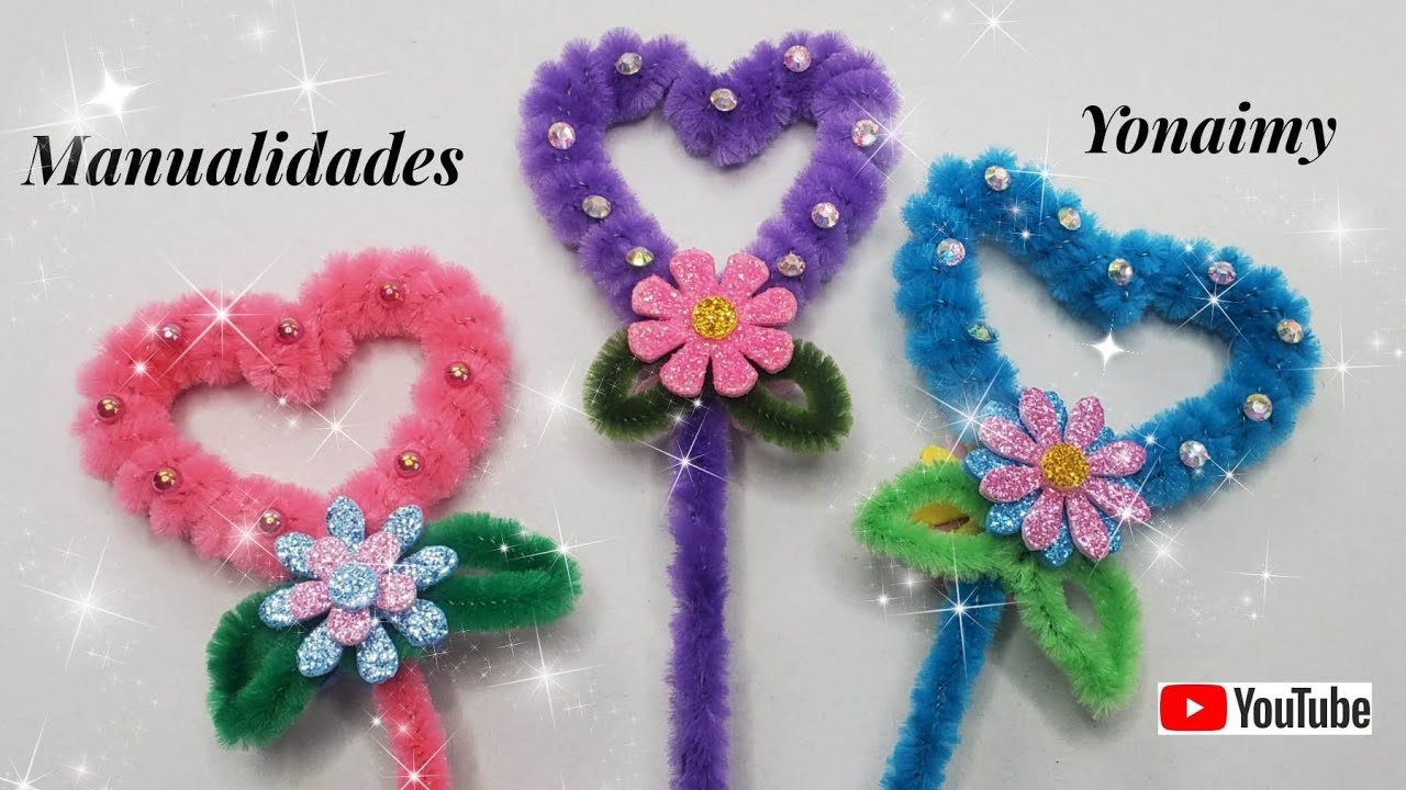 CORAZONES  GRANDES  DE ESPIRALES HECHO CON LIMPIA PIPAS   PIPE CLEANER HEARTS.
