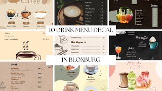 10 Drink Menu Deal ID for Cafe | Bloxburg | Roblox