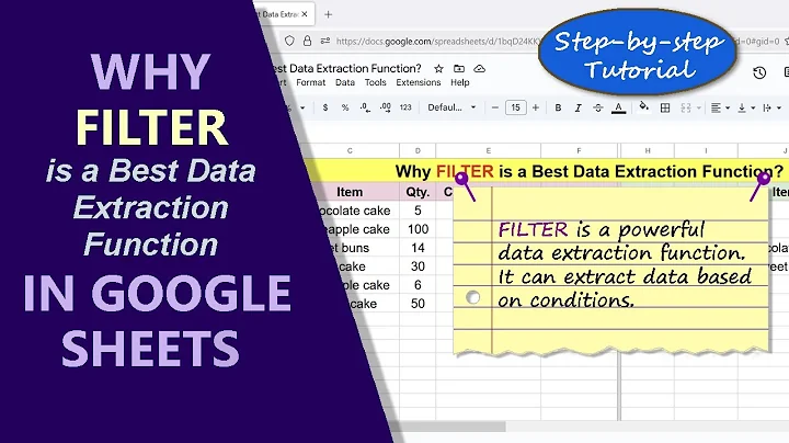Google Sheets | FILTER | Best | Function | To Extract Data | Example | Spreadsheet | Tutorial
