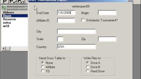 Creating a WinTD USCF chess rating report