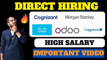 Cognizant, Odoo, Morgan Stanley New Hiring | Cisco, Capgemini, HCL Jobs  Freshers Don
