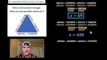 Solve for x Isosceles Triangle