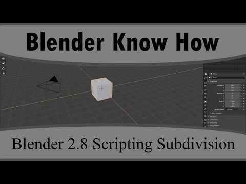 Blender 2.8 Scripting Subdivision Modifier