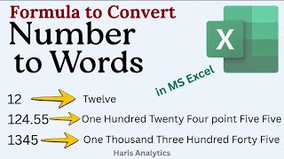 How to convert numbers into words in excel / Convert numbers to words in Excel / Numbers into Words