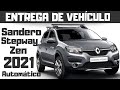 Entrega de vehículo Sandero Stepway Zen 2021 Automático