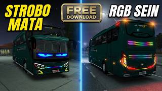 RILIS!! MOD DETAIL STROBO MATA   RGB SEIN GERAK JB3 FREE!!😱😍 || MOD BUSSID TERBARU 2026