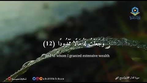 ذَرْنِي وَمَنْ خَلَقْتُ وَحِيدًا تلاوة هادئة رائعة من سورة المدثر