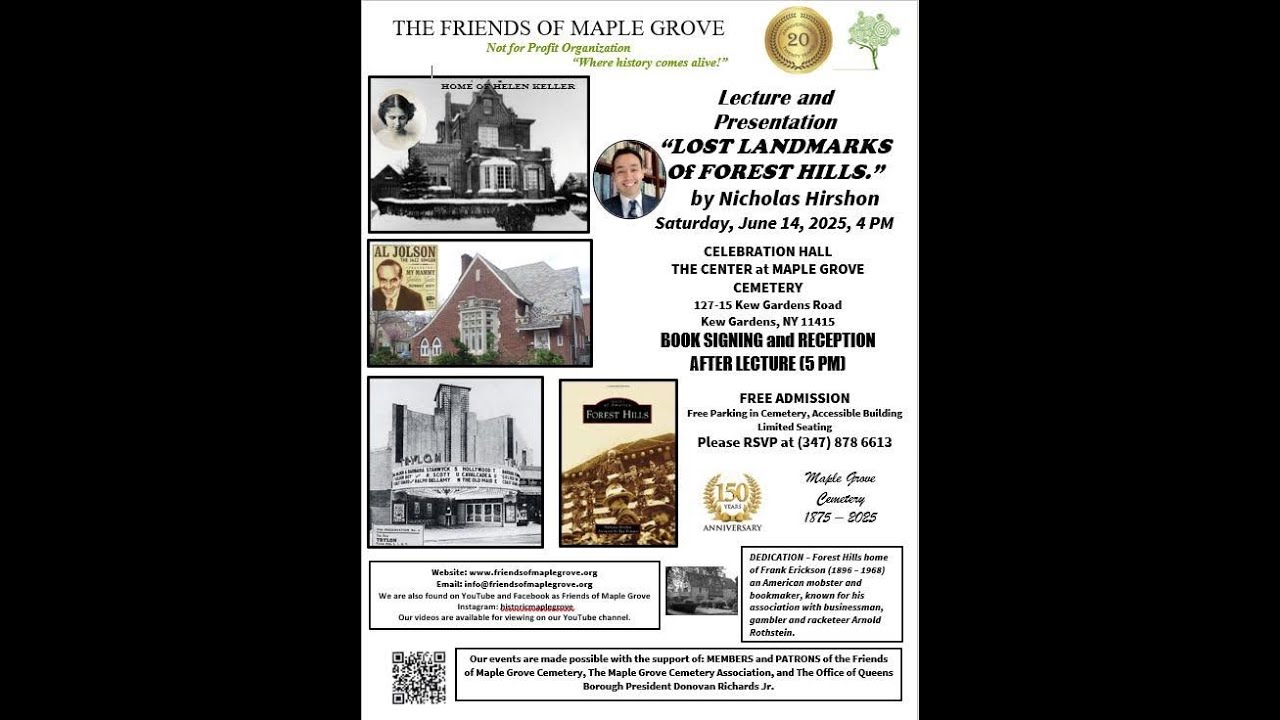 6/14/2025, FMG- "Lost Landmarks of Forest Hills" by Nicholas Hirshon