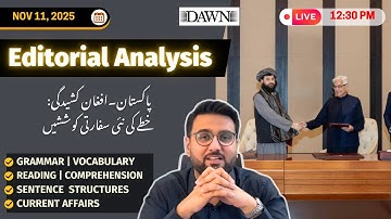 Dawn Editorial Analysis | 11 Nov | Grammar Vocabulary Sentence Structures Urdu Translation Reading
