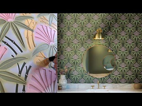 How to Stencil Textured Walls with Embossing Roller & Gold Leaf