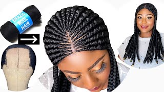 NO CLOSURE/FRONTAL NEEDED | BRAIDED WEAVING USING BRAZILIAN WOOL | VERY DETAILED TUTORIAL