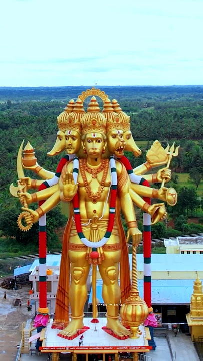 161ft - Panchamukhi Anjaneya Temple, Kunigal, Karnataka #dronevideo #anjaneya#hanuman#hanuman ji man